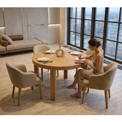 Stół ST-111A  okrągły rozładany dębowy